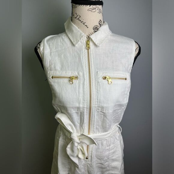 J.Crew Zip-front linen-blend dress NWT Size 0 - Picture 7 of 11